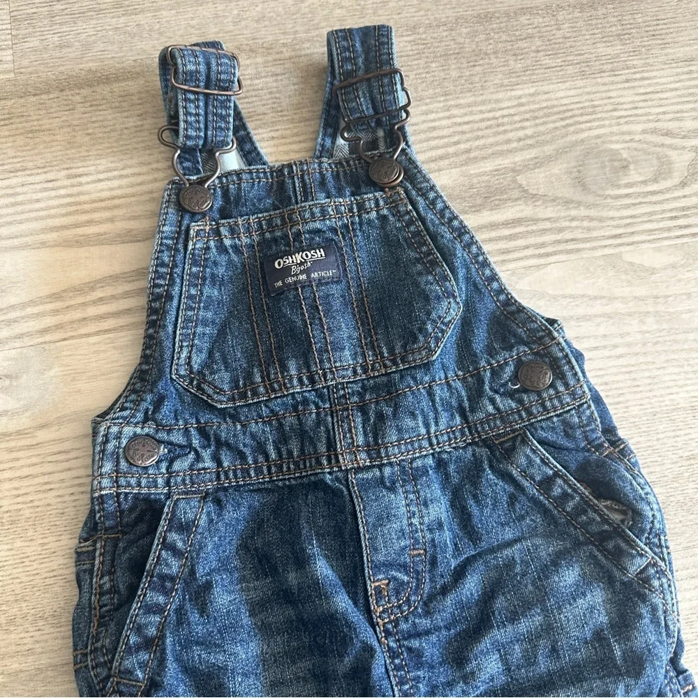 OshKosh B'gosh Lined Classic Blue Denim Overalls 6-9 months
